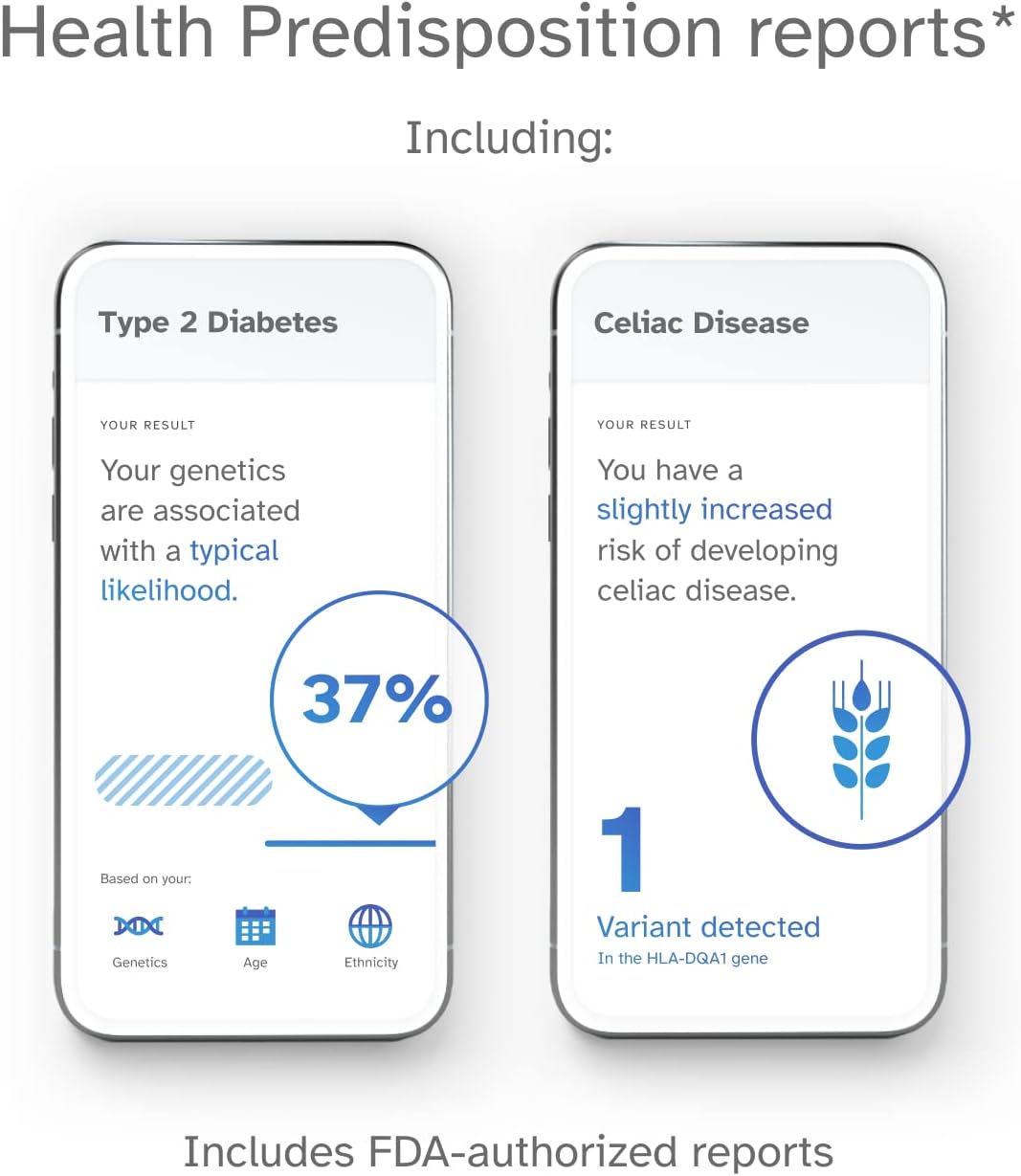 23andMe Health + Ancestry Service: Personal Genetic DNA Test Including Health Predispositions, Carrier Status, Wellness, and Trait Reports (Before You Buy See Important Test Info Below)-1