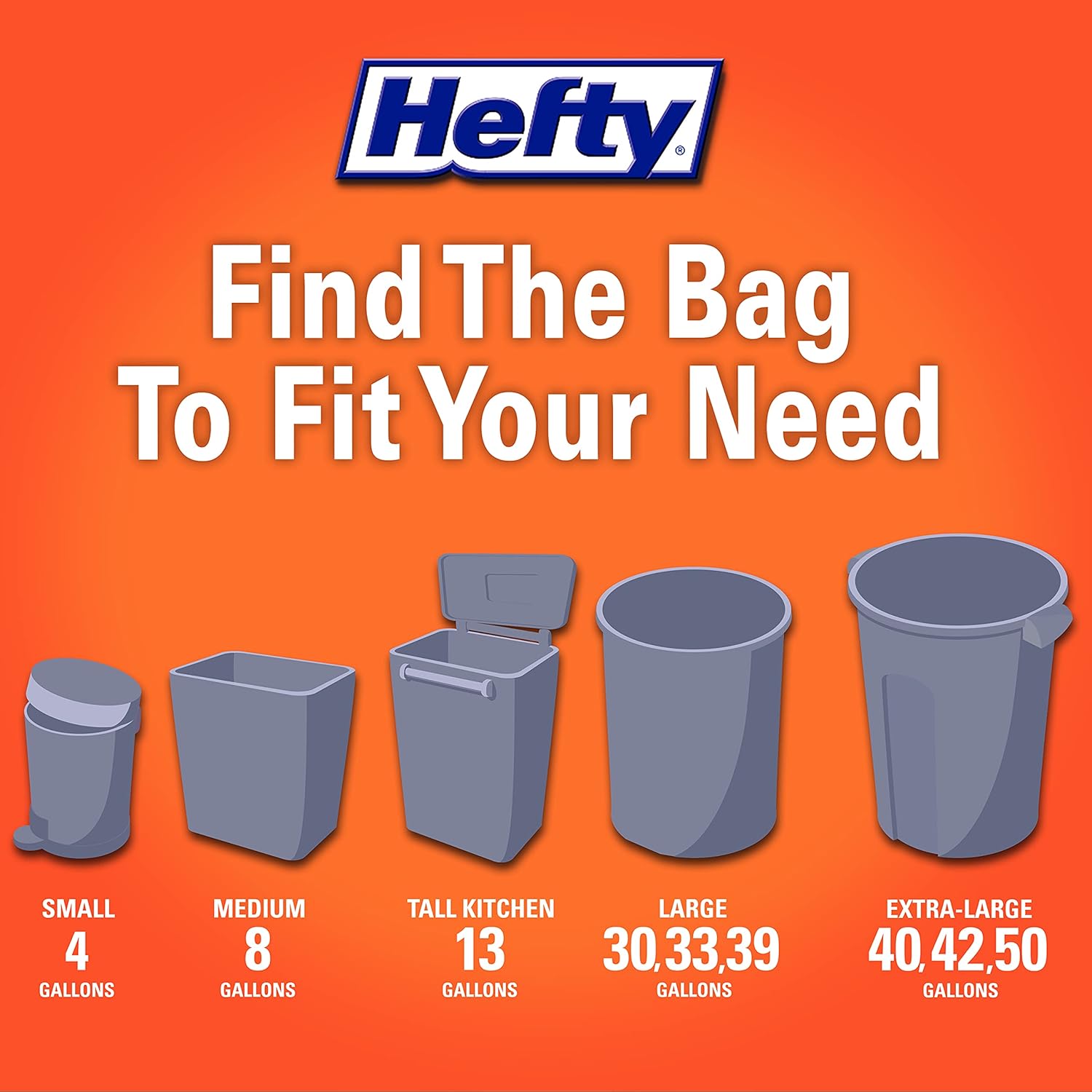 Hefty Ultra Strong Tall Kitchen Trash Bags, 13 Gallon Citrus Twist Scent, 80 Count (Pack of 1), White-6