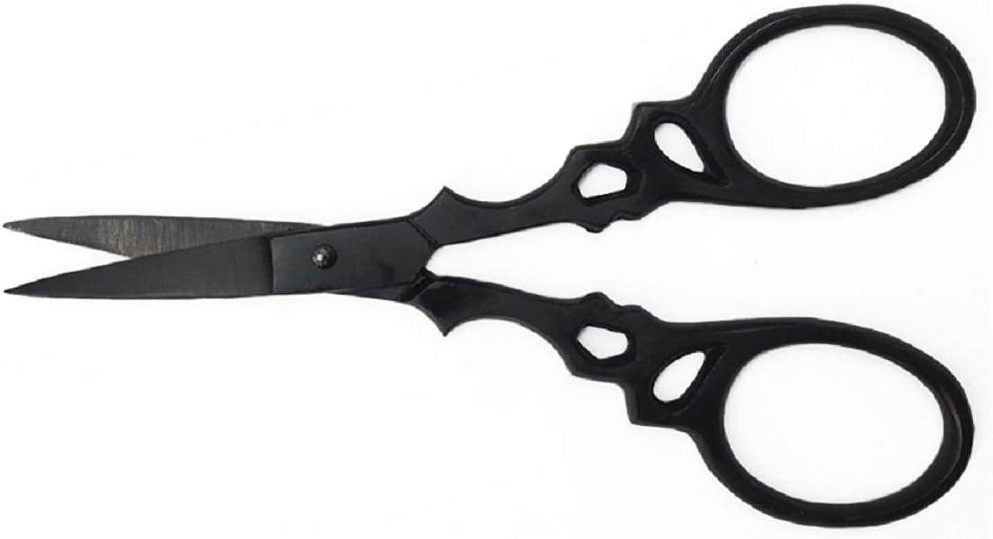 Badass Beard Care Beard & Mustache Stainless Steel Trimming Scissors For Men - Extremely Sharp and Durable (Black)-0