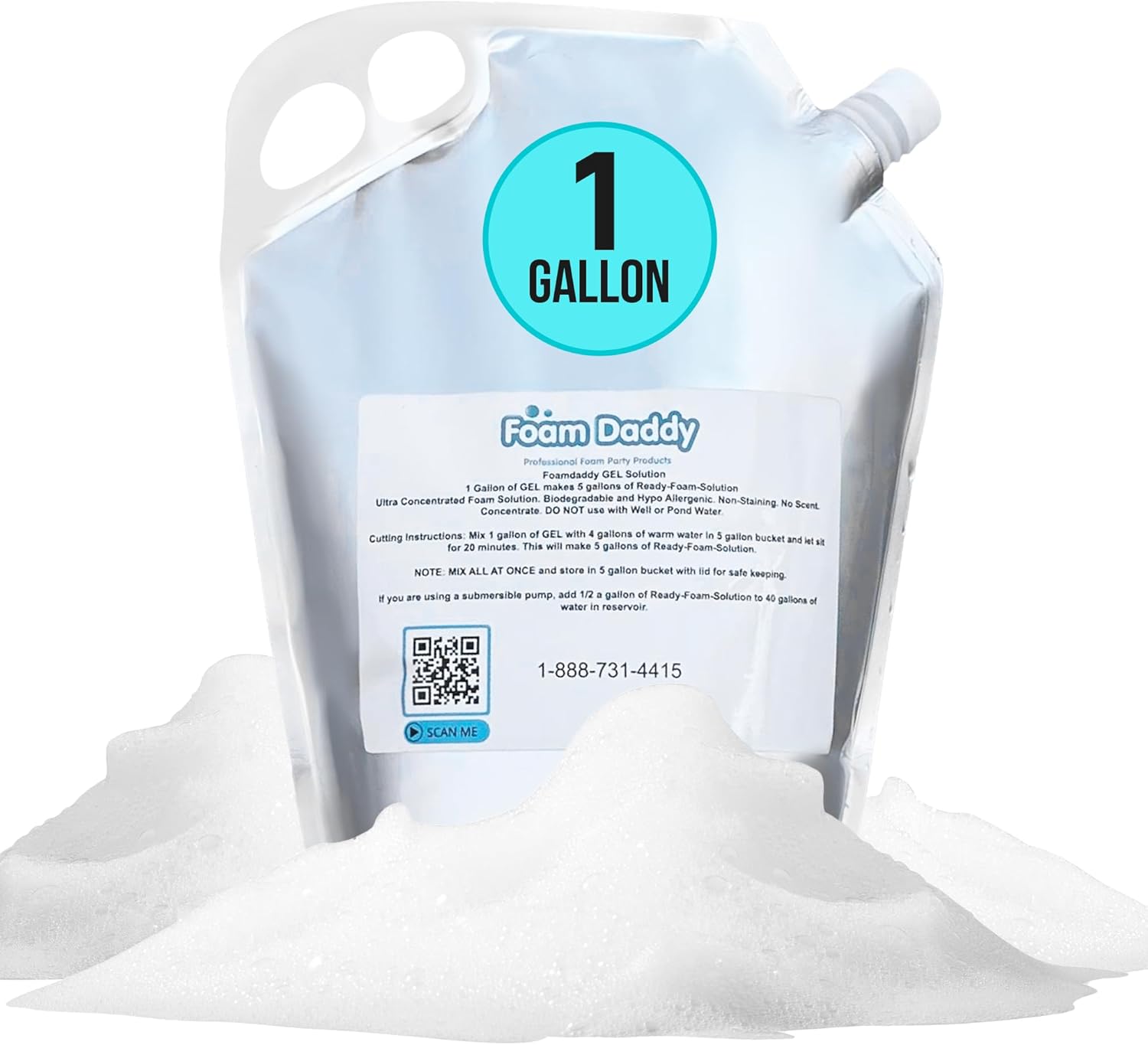 Foam Daddy Foam Machine Gel Solution - Professional Super Stacking Foam Machine Refill, 10 Rounds, Foam Machine Fluid that Makes 400 Gallons of Foam Party Fun! - 1 Gallon-0