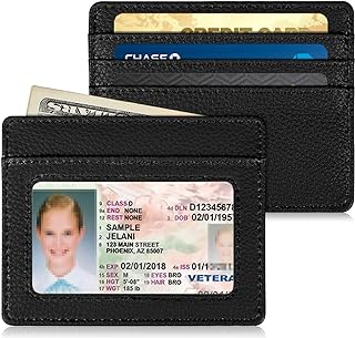 Fintie Slim Minimalist Front Pocket Wallet, RFID Blocking Credit Card Holder Card Cases with ID Window for Men Women, Black