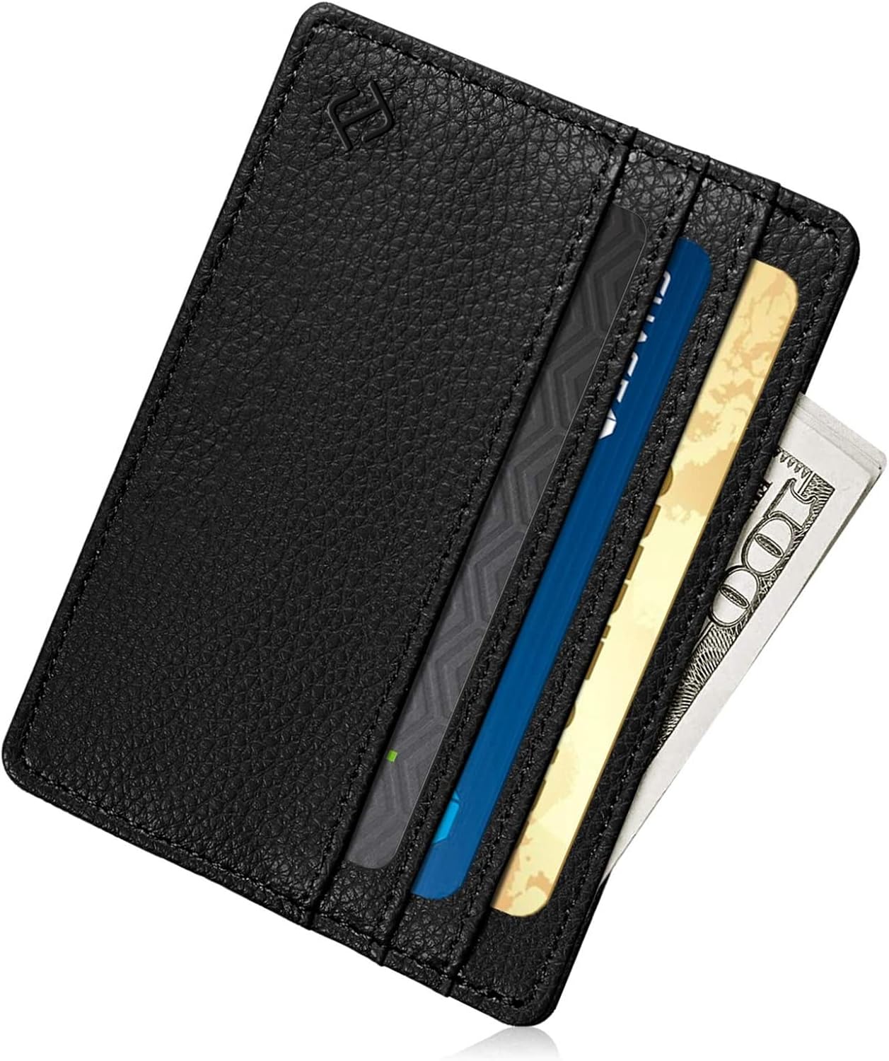 Fintie Slim Minimalist Front Pocket Wallet, RFID Blocking Credit Card Holder Card Cases with ID Window for Men Women, Black-1