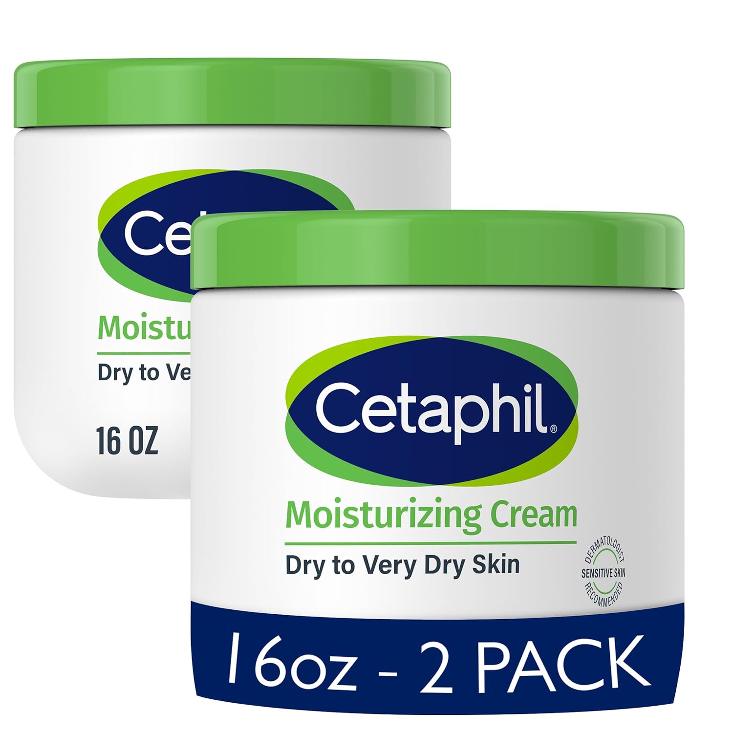 Cetaphil Body Moisturizer, Hydrating Moisturizing Cream for Dry to Very Dry, Sensitive Skin, NEW 16 Oz 2 Pack, Fragrance Free, Non-Comedogenic, Non-Greasy-0