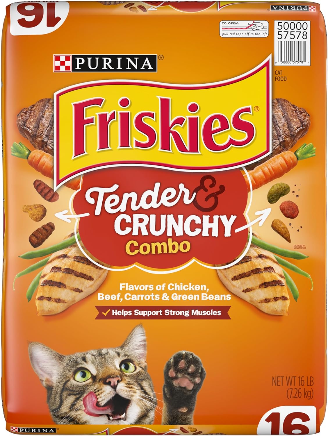 Purina Friskies Dry Cat Food, Tender & Crunchy Combo - 16 lb. Bag-0