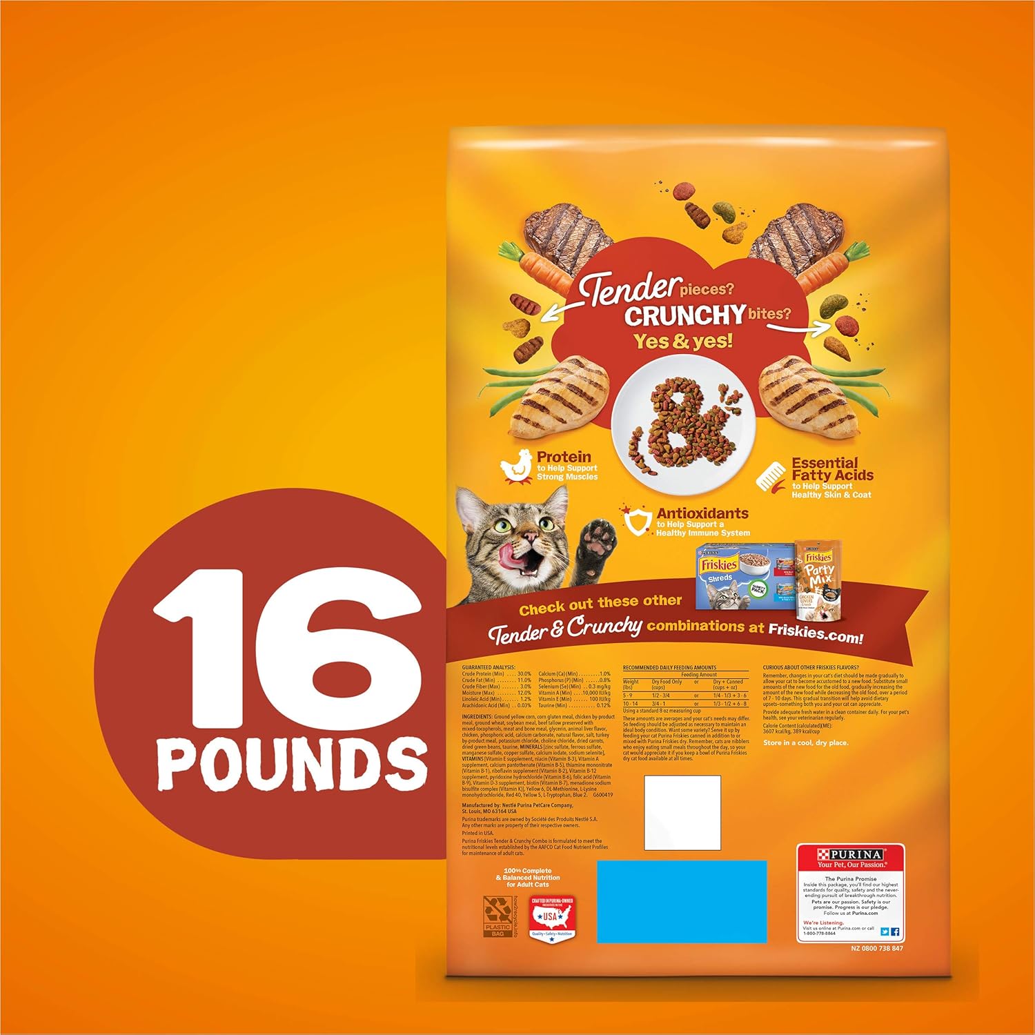 Purina Friskies Dry Cat Food, Tender & Crunchy Combo - 16 lb. Bag-4