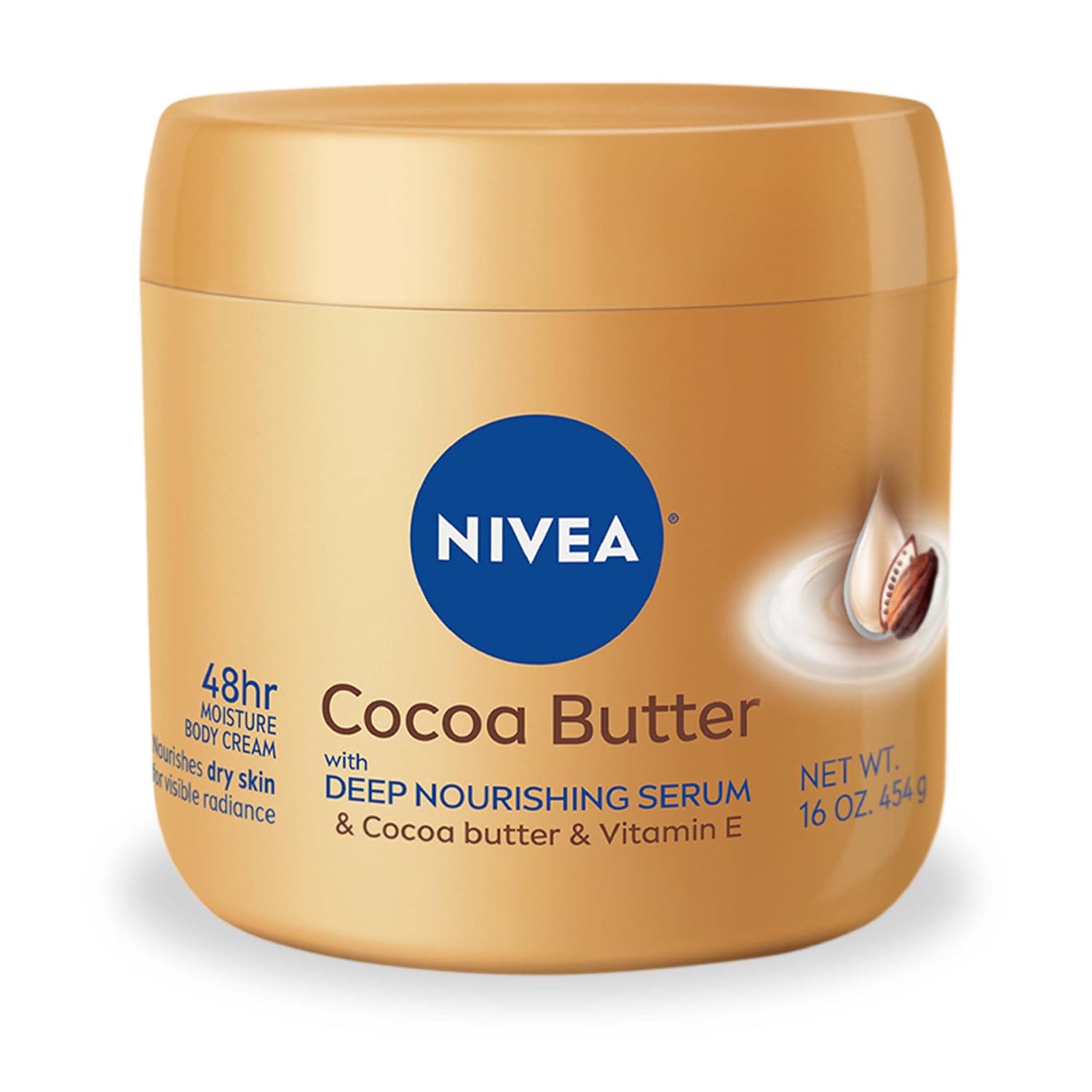 NIVEA Cocoa Butter Body Cream with Deep Nourishing Serum, Cocoa Butter Cream for Dry Skin, 16 Ounce Jar-0