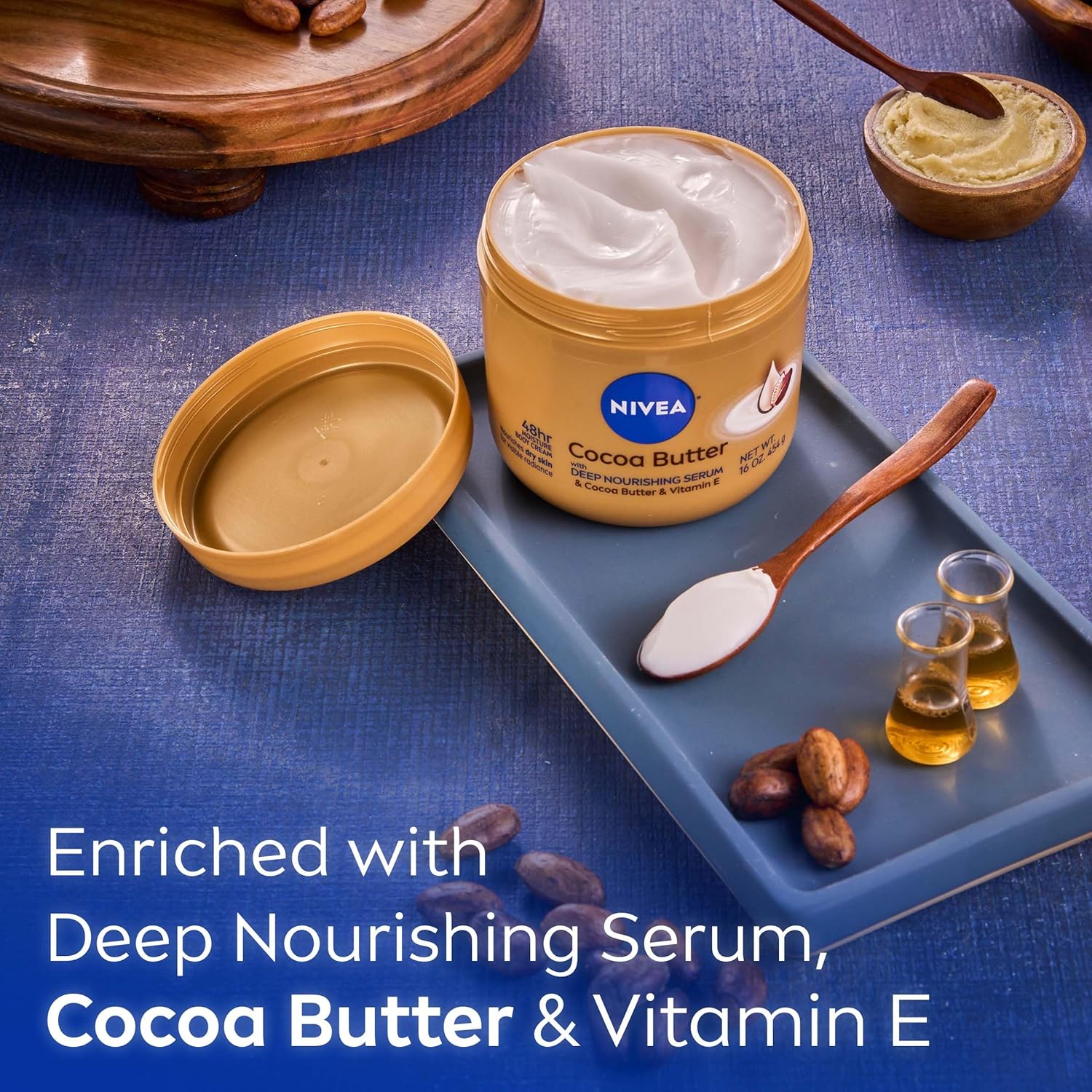 NIVEA Cocoa Butter Body Cream with Deep Nourishing Serum, Cocoa Butter Cream for Dry Skin, 16 Ounce Jar-3