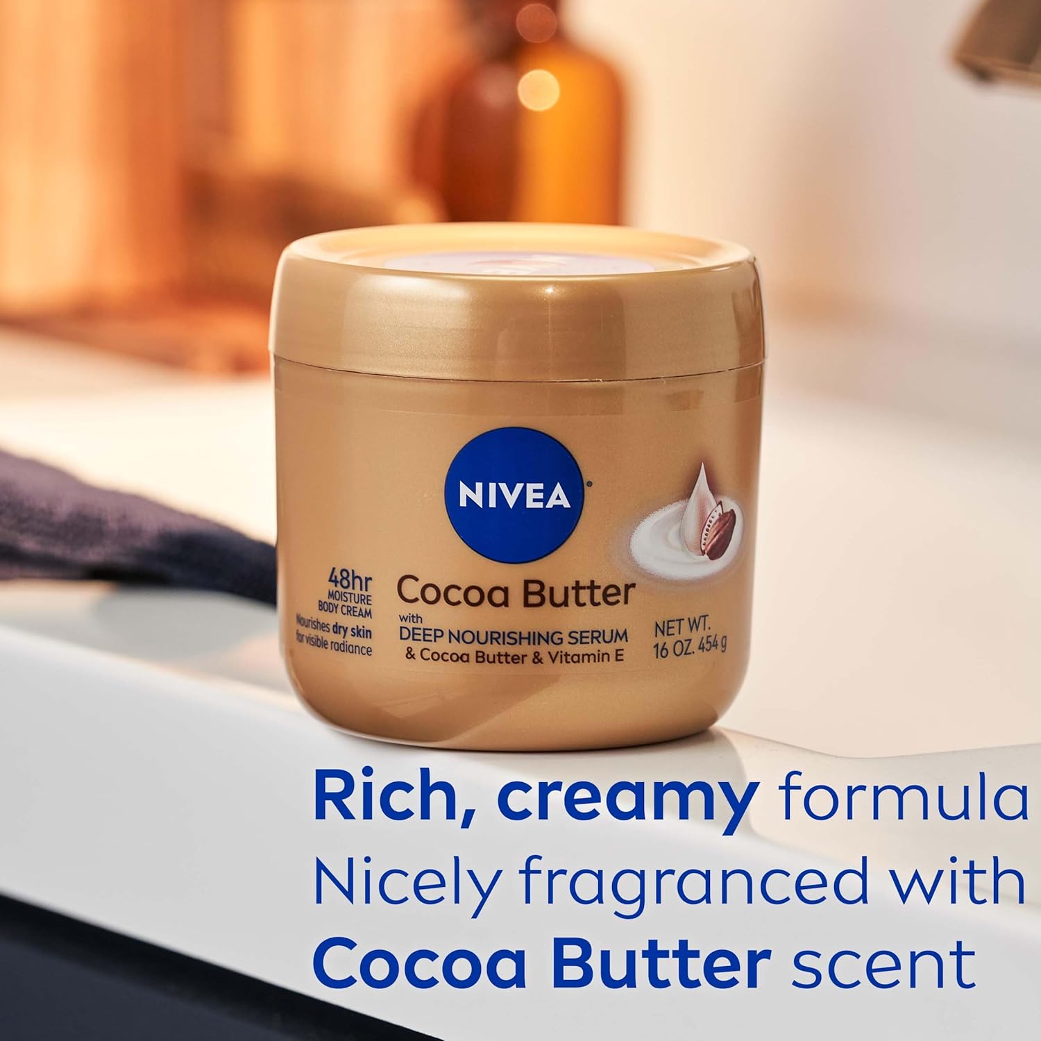 NIVEA Cocoa Butter Body Cream with Deep Nourishing Serum, Cocoa Butter Cream for Dry Skin, 16 Ounce Jar-6