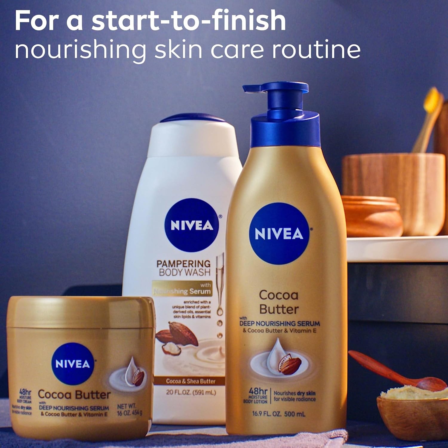 NIVEA Cocoa Butter Body Cream with Deep Nourishing Serum, Cocoa Butter Cream for Dry Skin, 16 Ounce Jar-8