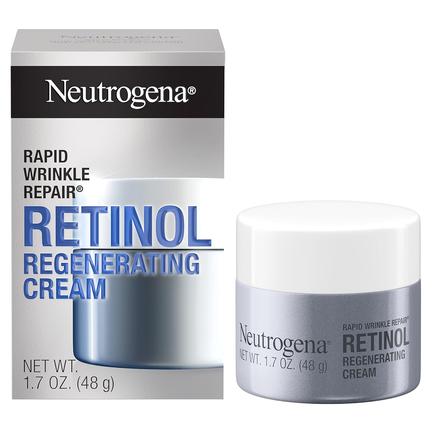 Neutrogena Retinol Face Moisturizer, Rapid Wrinkle Repair, Daily Anti-Aging Face Cream with Retinol & Hyaluronic Acid to Fight Fine Lines, Wrinkles, & Dark Spots, 1.7 oz-0