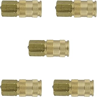 Milton Industries Inc. 764 HI-Flo V-Style' A,M,V-Feet 1/4-Inch Brass Body, 5 Pack