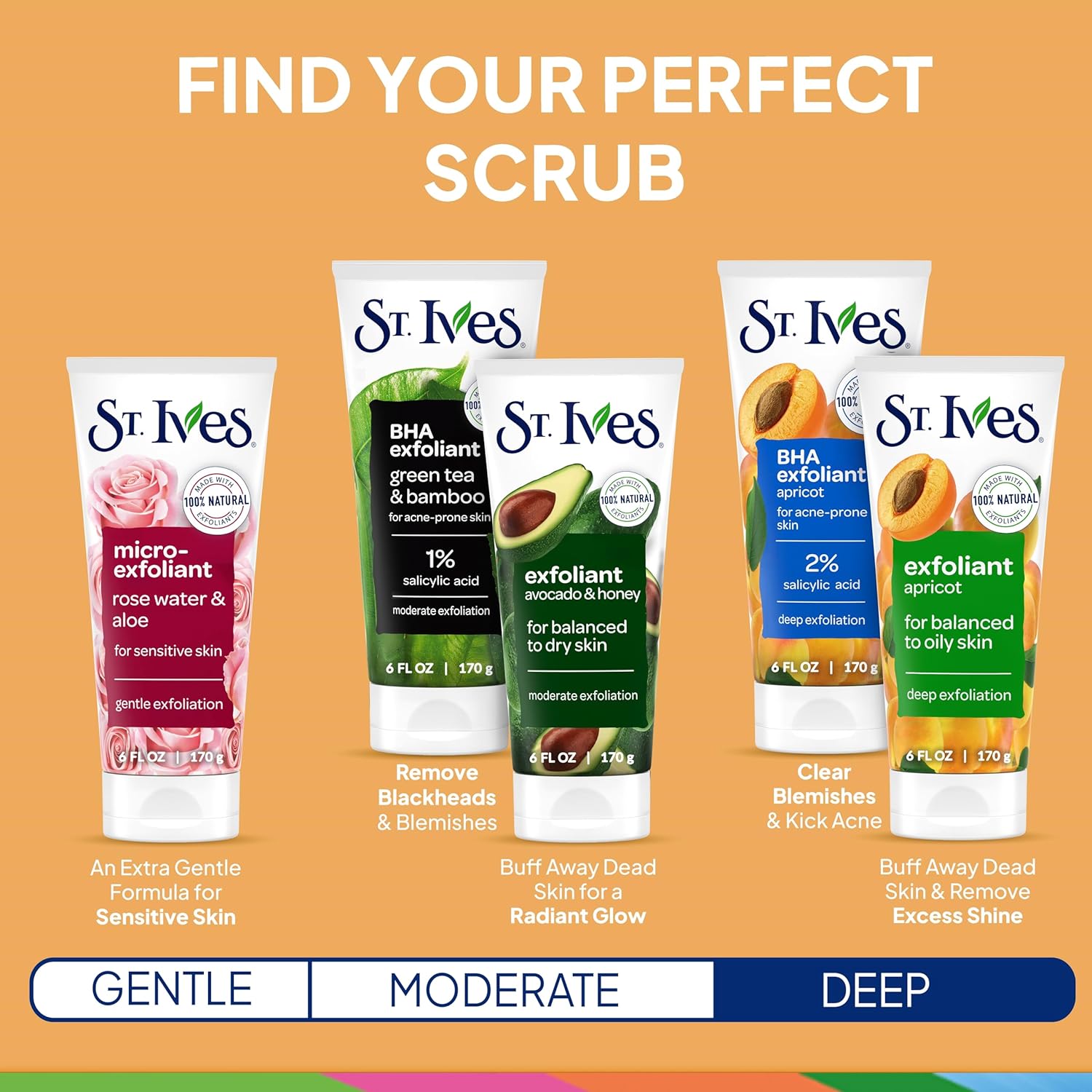 St. Ives Acne Control Apricot Face Scrub, Deep Exfoliator Skin Care, Prevents Acne for Radiant Skin, Salicylic Acid Acne Treatment Facial Scrub, Made with 100% Natural Exfoliants, 6 oz, 4 Pack-7