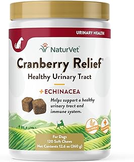 NaturVet – Cranberry Relief Plus Echinacea – Helps Support a Healthy Urinary Tract & Immune System – 120 Soft Chews