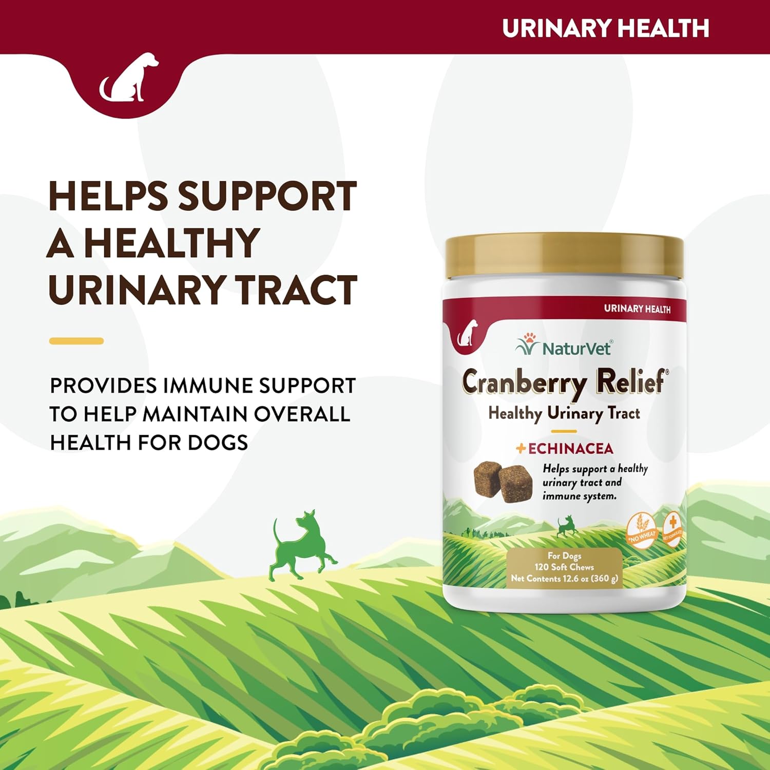 NaturVet – Cranberry Relief Plus Echinacea – Helps Support a Healthy Urinary Tract & Immune System – 120 Soft Chews-2