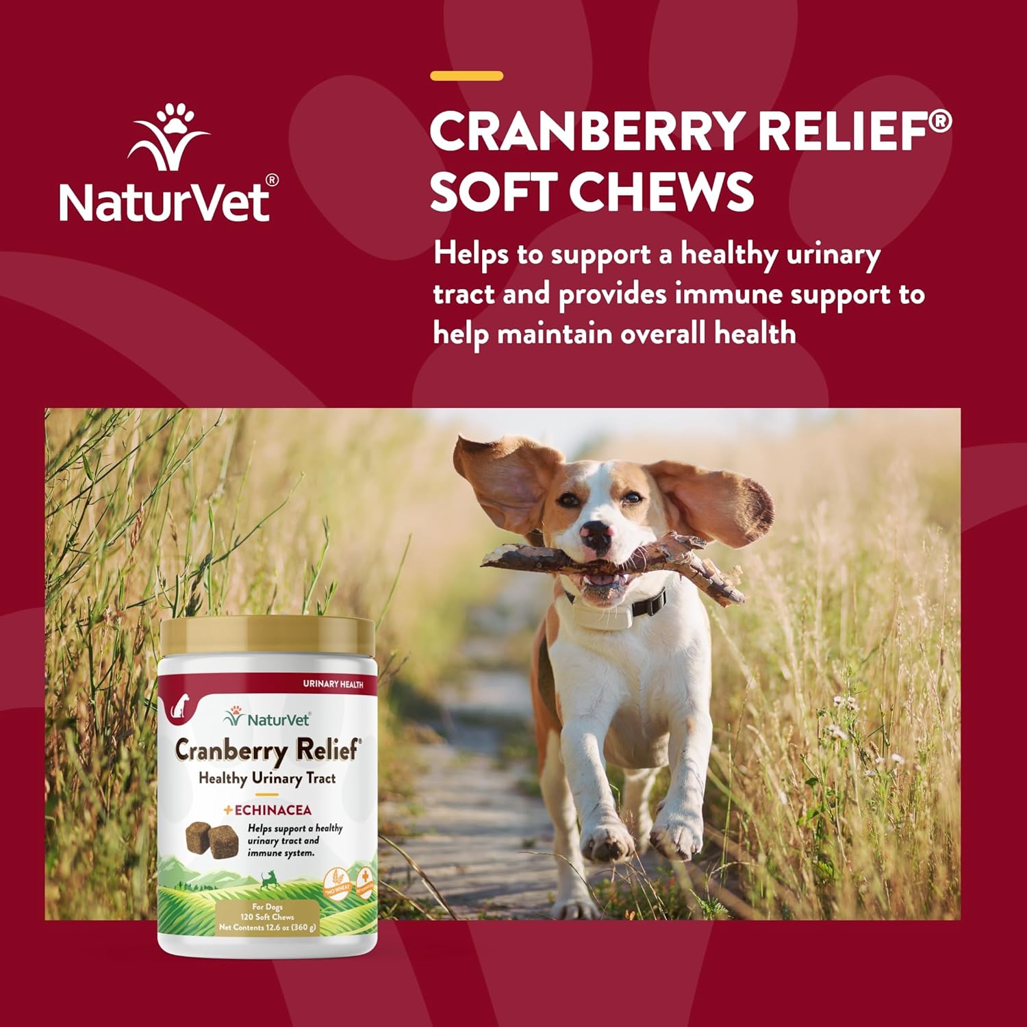 NaturVet – Cranberry Relief Plus Echinacea – Helps Support a Healthy Urinary Tract & Immune System – 120 Soft Chews-3