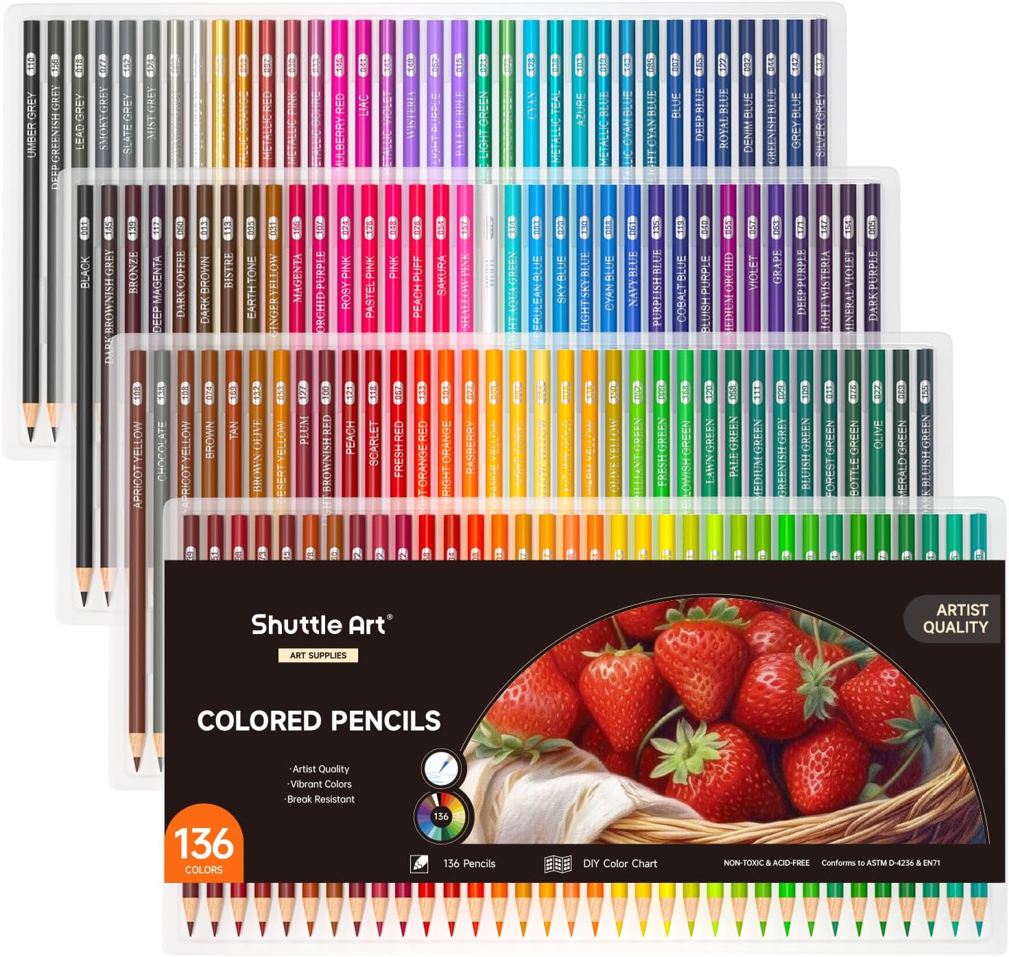 Shuttle Art 136 Coloured Pencils , Soft Core Colouring Pencils Set for Adult Colouring Books, Doodling, Sketching, Drawing, Art Supplies-0