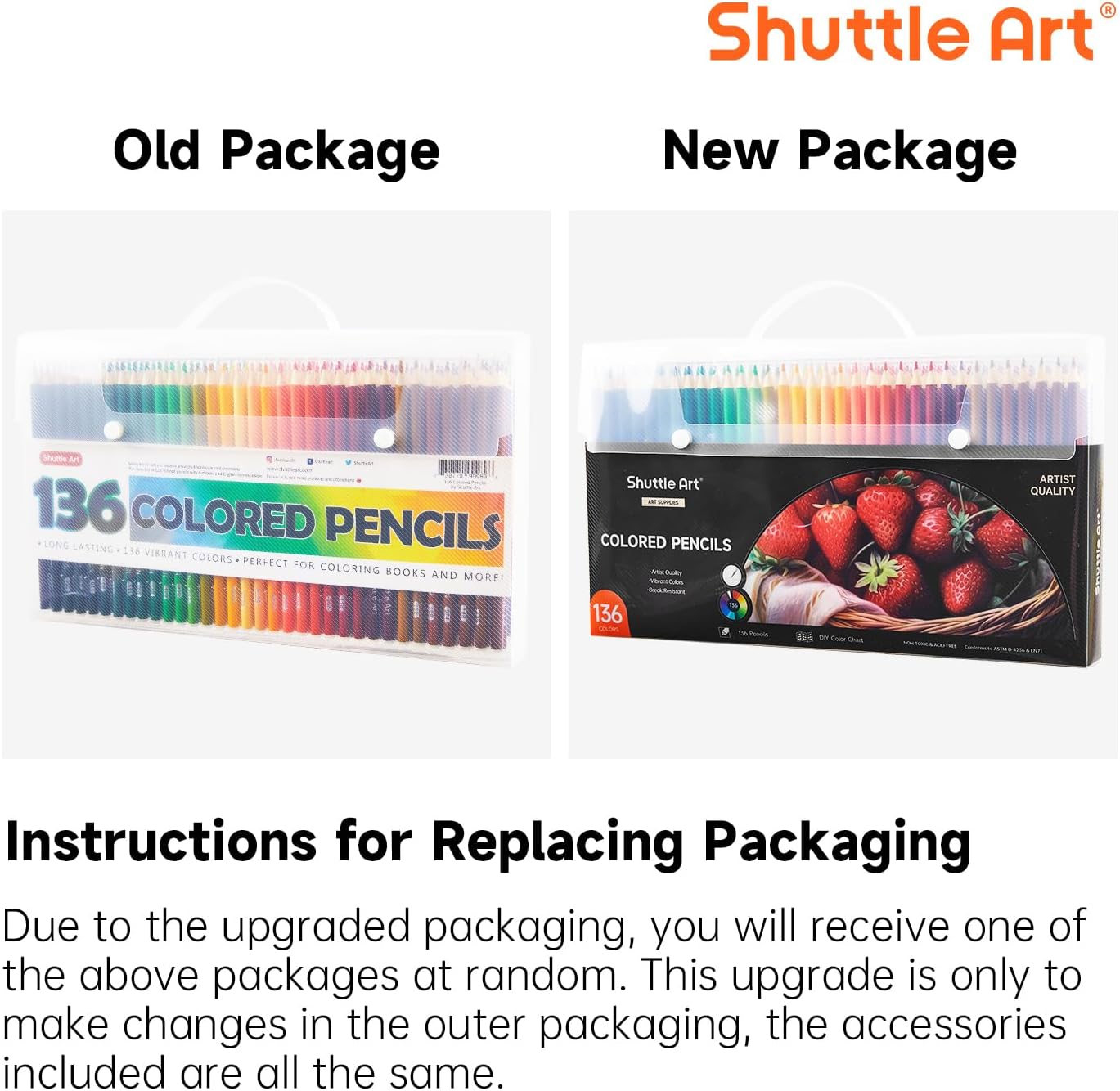 Shuttle Art 136 Coloured Pencils , Soft Core Colouring Pencils Set for Adult Colouring Books, Doodling, Sketching, Drawing, Art Supplies-8