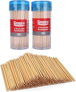 Gmark Premium 4" Kokeshi Toothpicks Skewers 500ct (2 Packs of 250) Extra long toothpicks for appetizers GM1034