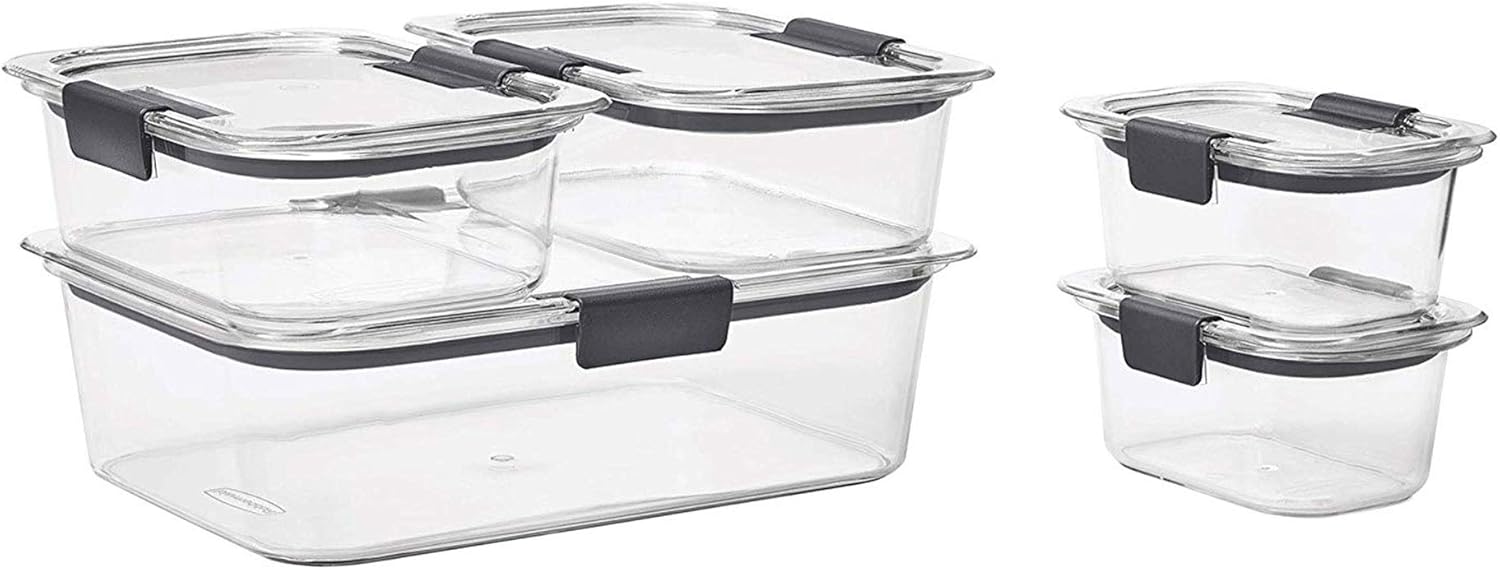 Rubbermaid Brilliance Leak-Proof Food Storage Containers with Airtight Lids, Clear-0