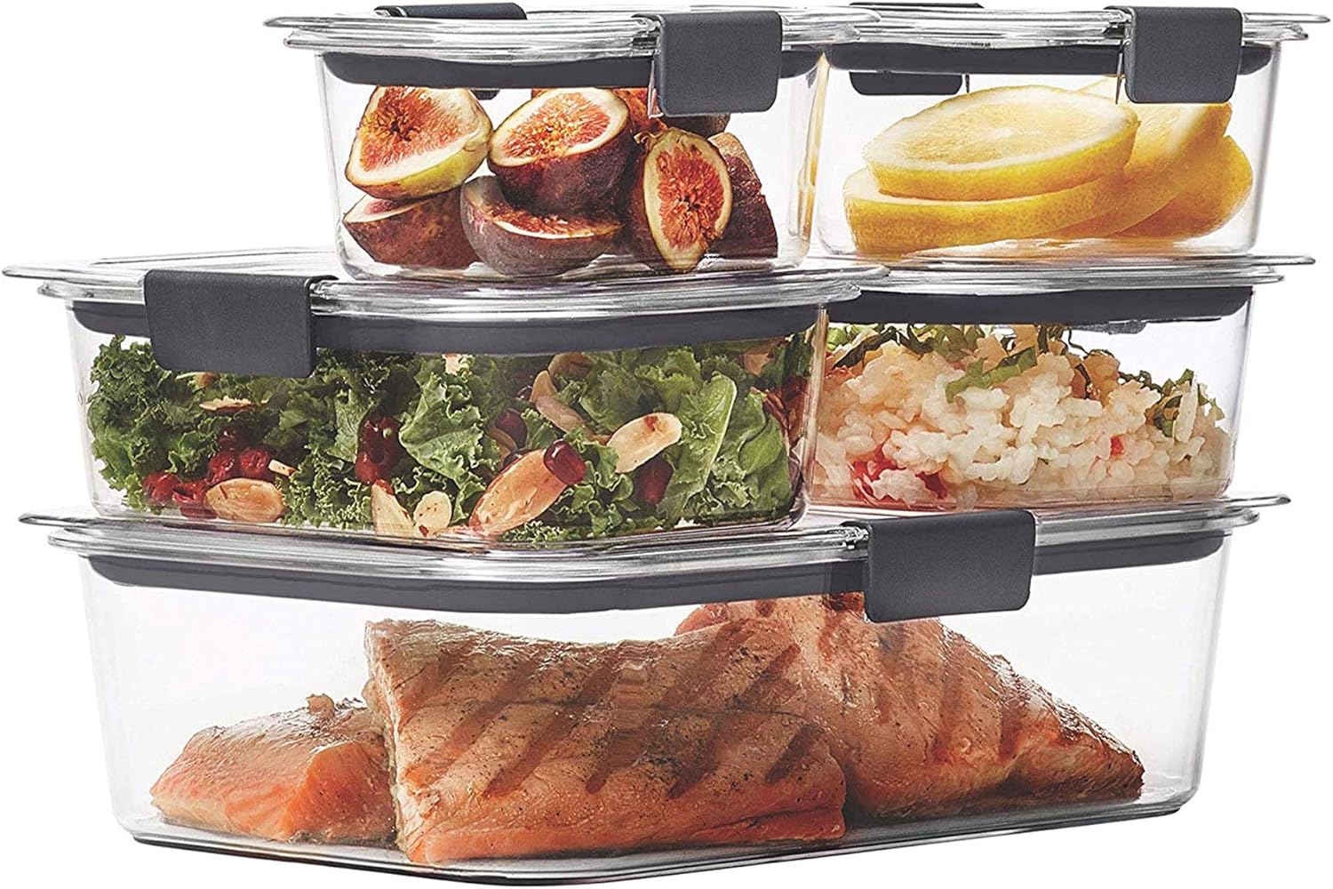 Rubbermaid Brilliance Leak-Proof Food Storage Containers with Airtight Lids, Clear-2