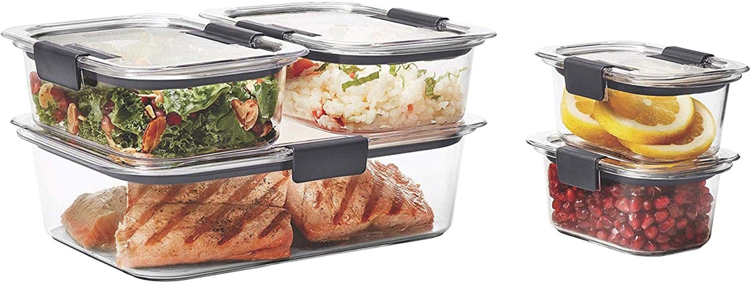 Rubbermaid Brilliance Leak-Proof Food Storage Containers with Airtight Lids, Clear-3