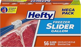 Hefty Slider Freezer Storage Bags, Gallon Size, 56 Count