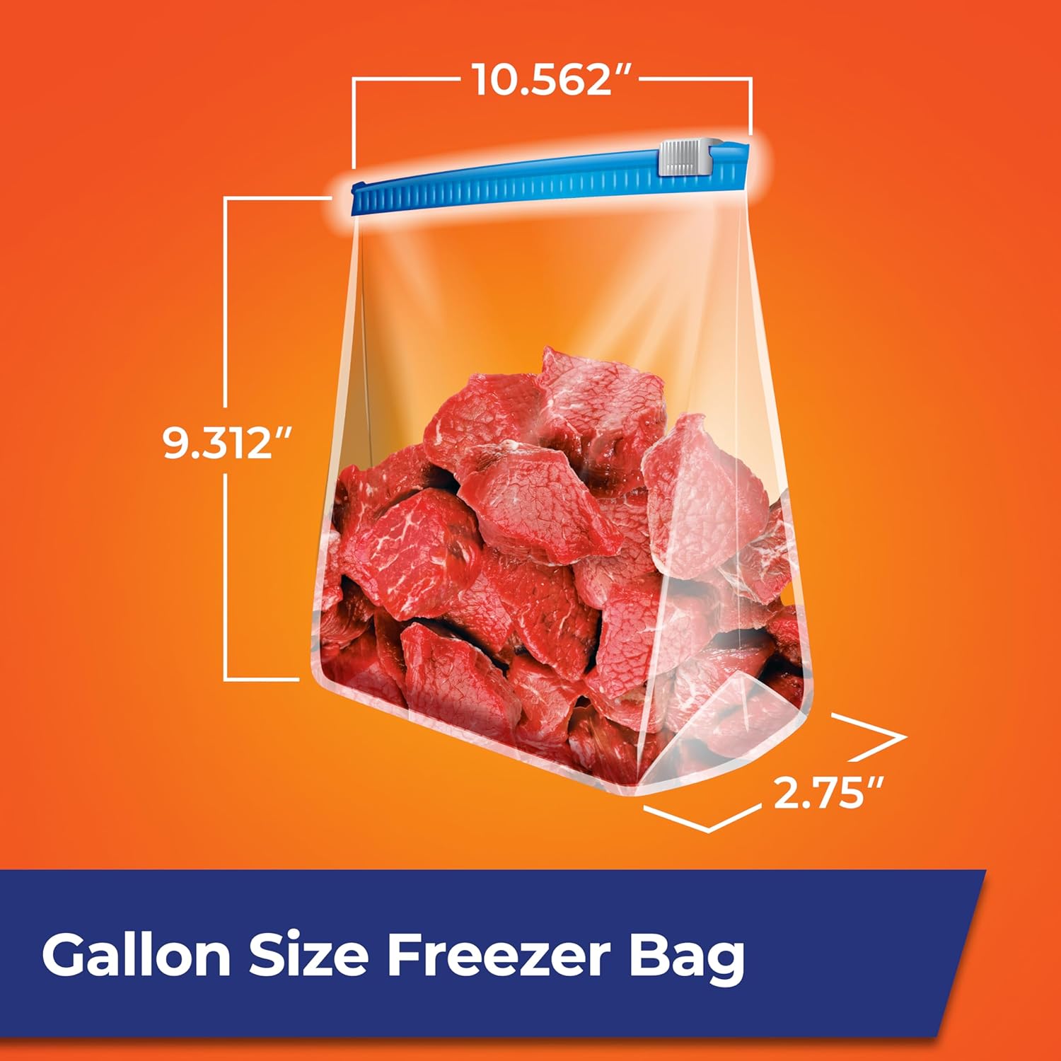 Hefty Slider Freezer Storage Bags, Gallon Size, 56 Count-6