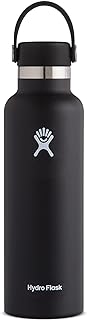 Hydro Flask Stainless Steel Standard Mouth Water Bottle with Flex Cap and Double-Wall Vacuum Insulation