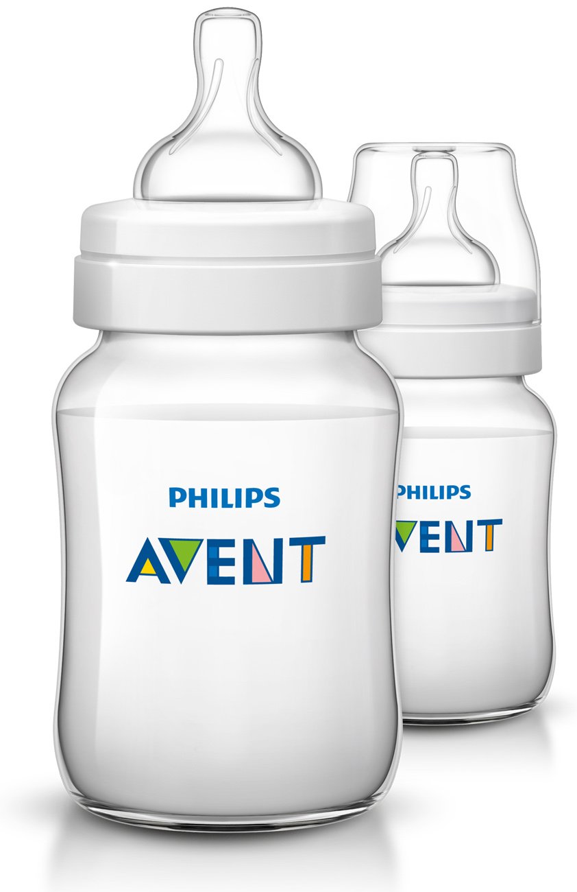 Philips Avent Anti-Colic Baby Bottles Clear, 9oz, 2 Piece-0