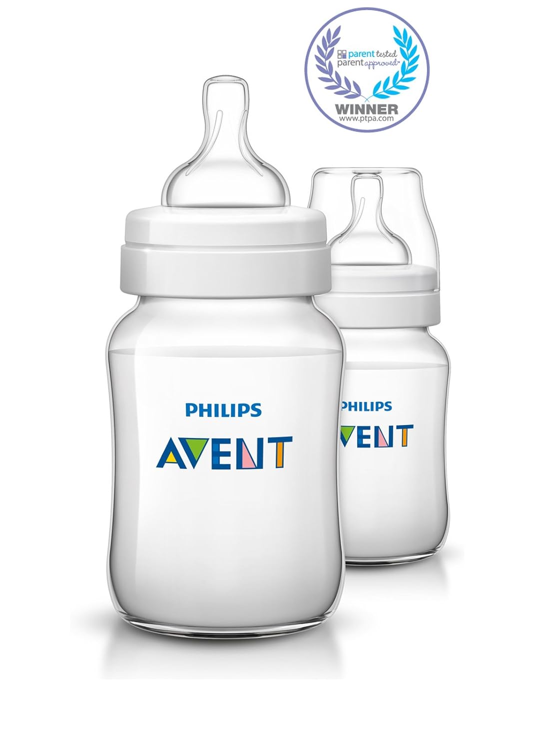 Philips Avent Anti-Colic Baby Bottles Clear, 9oz, 2 Piece-1