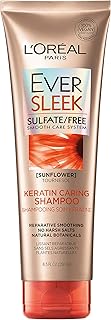 L'Oreal Paris EverSleek Sulfate Free Keratin Caring Shampoo, with Sunflower Oil, 8.5 Fl; Oz