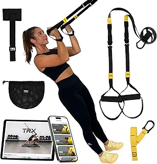 TRX GO Suspension Trainer System, Full-Body Workout for All Levels & Goals, Lightweight & Portable, Fast, Fun & Effective Workouts, Home Gym Equipment or for Outdoor Workouts, Grey