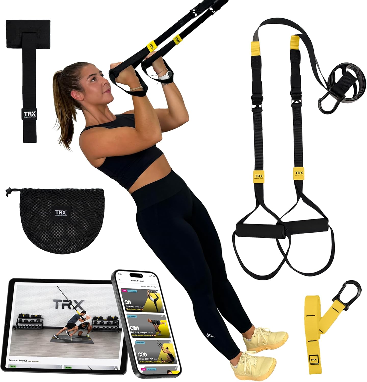 TRX GO Suspension Trainer System, Full-Body Workout for All Levels & Goals, Lightweight & Portable, Fast, Fun & Effective Workouts, Home Gym Equipment or for Outdoor Workouts, Grey-0