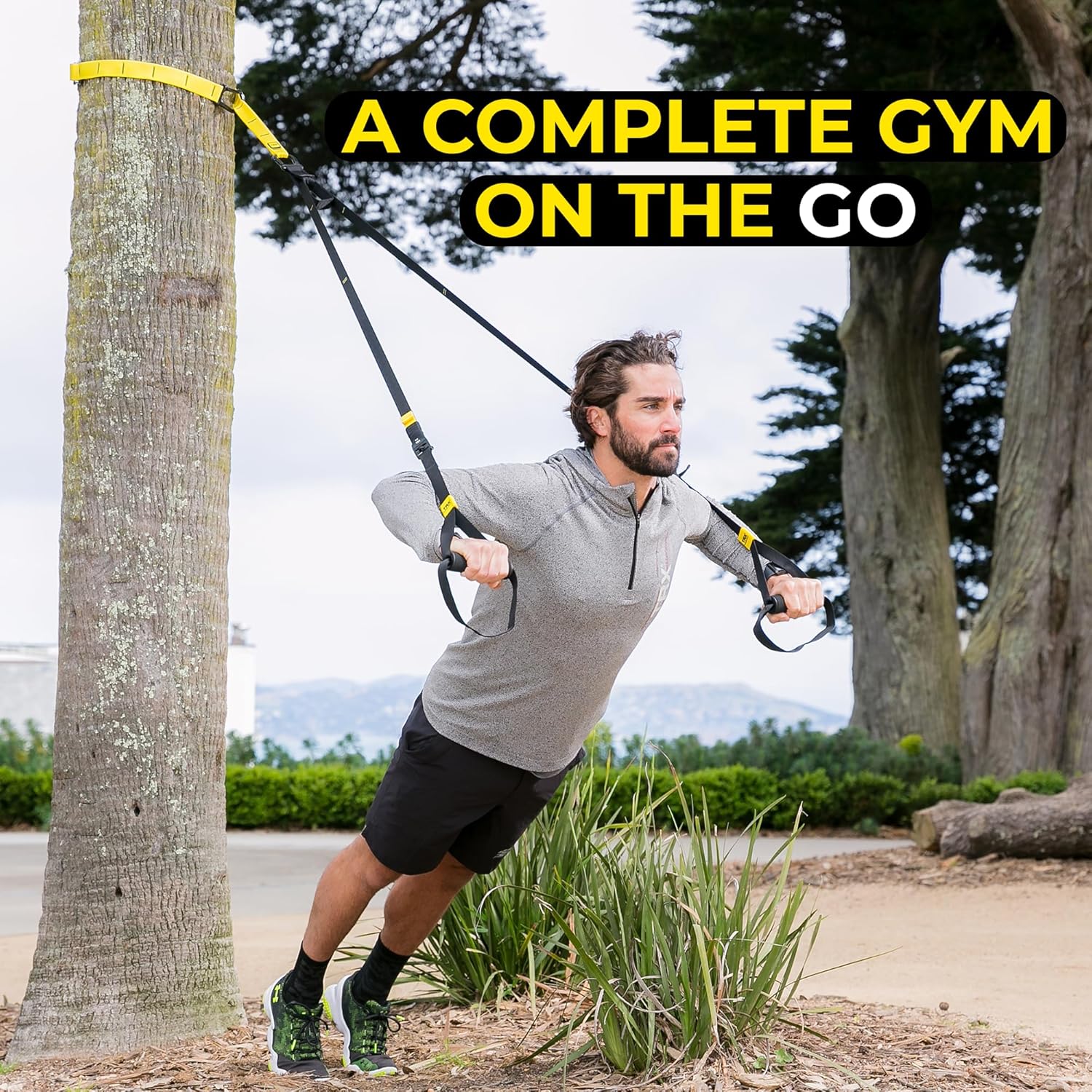 TRX GO Suspension Trainer System, Full-Body Workout for All Levels & Goals, Lightweight & Portable, Fast, Fun & Effective Workouts, Home Gym Equipment or for Outdoor Workouts, Grey-1