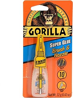 Gorilla 112664 Super Glue Brush & Nozzle, 12 g, Clear, 1-Pack