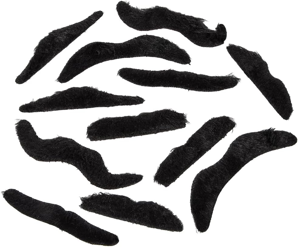 Road Island Novelty 3.5" Black Fake Mustaches, Pack of 12-2