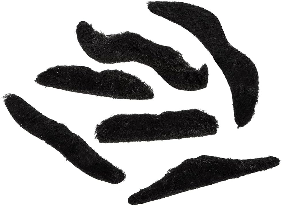 Road Island Novelty 3.5" Black Fake Mustaches, Pack of 12-3