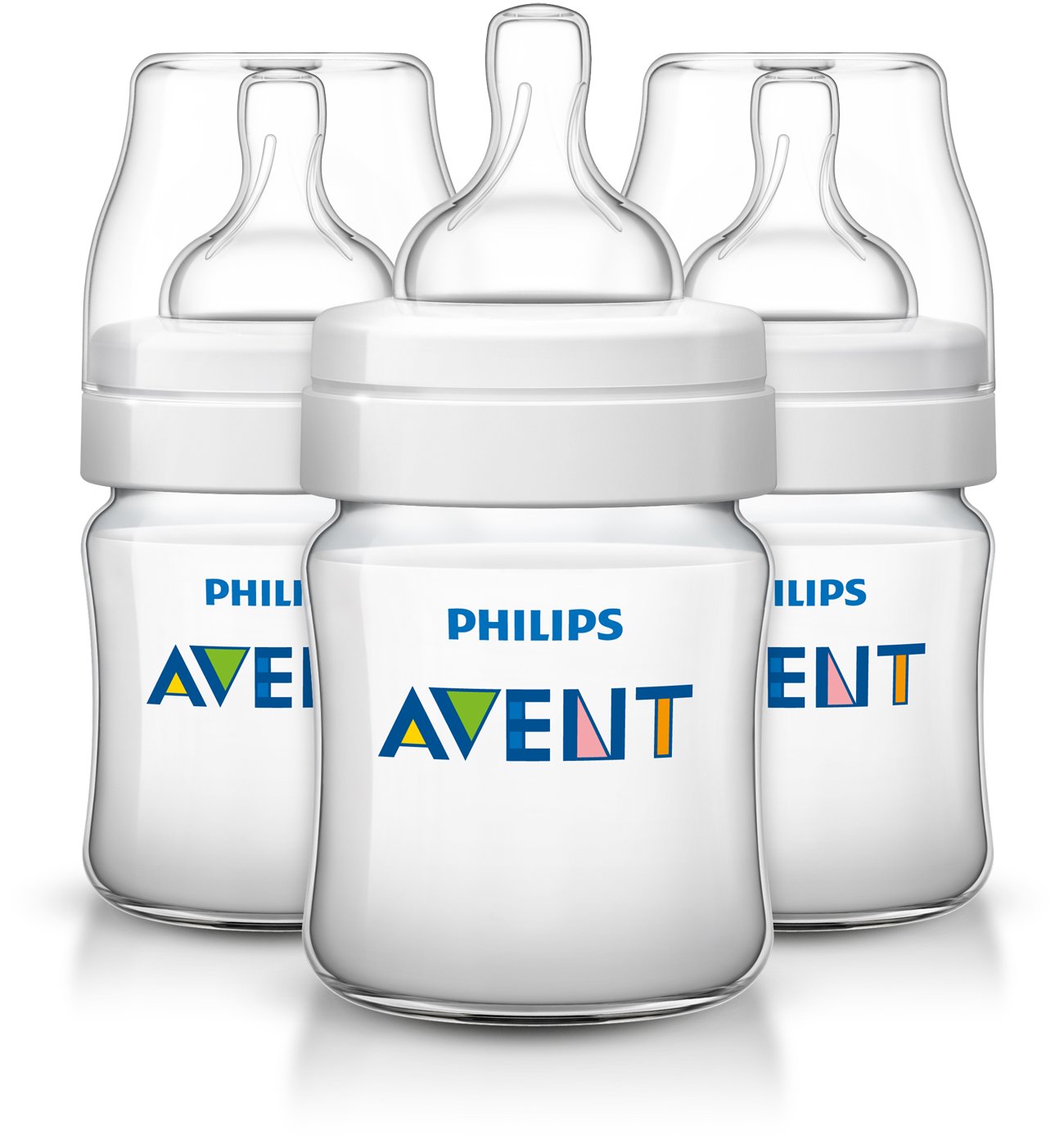 Philips Avent Anti-colic Baby Bottles Clear, 4oz, 3 Piece-0