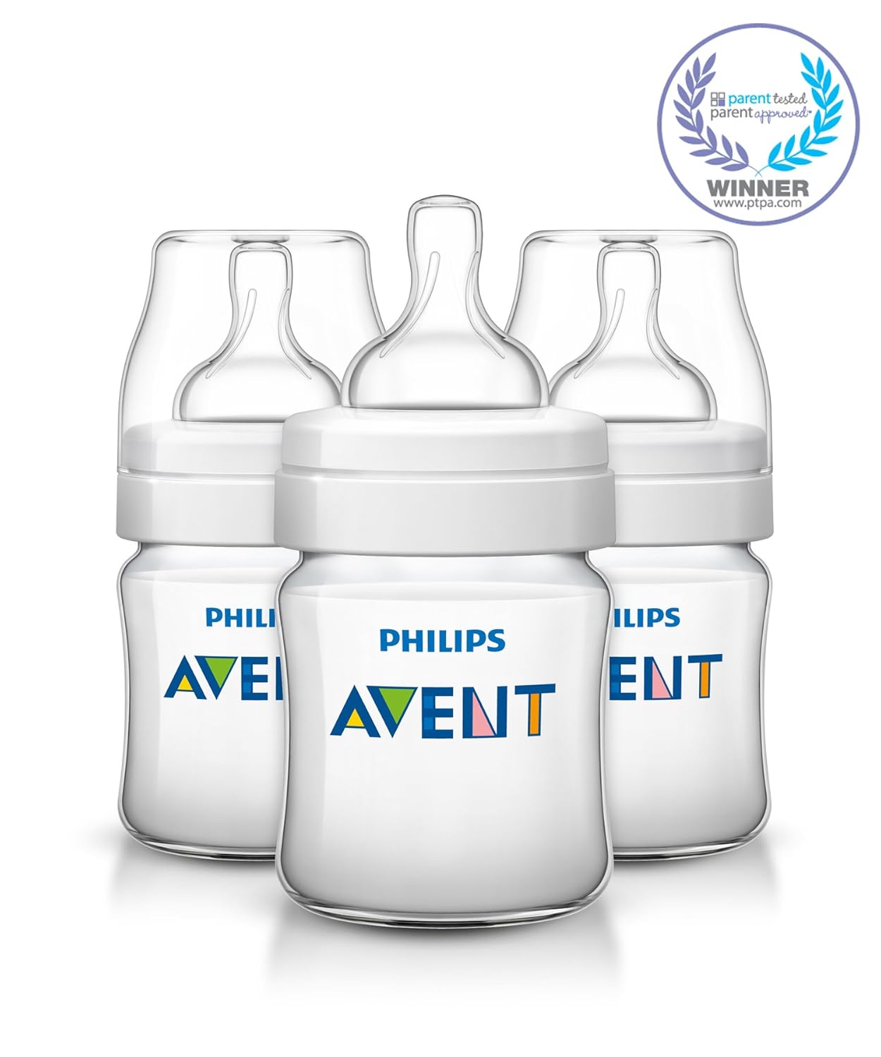 Philips Avent Anti-colic Baby Bottles Clear, 4oz, 3 Piece-1