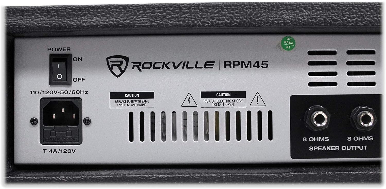 Rockville 1800w Powered 4 Channel Mixer/Amplifier w USB/EQ/Effects/Phantom (RPM45)-3