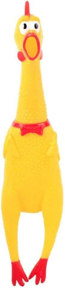 POPLAY Rubber Chicken/Squeeze Chicken, Prank Novelty Toy Party Favors for Kids, Adults, Dogs, Family Games,Keep Your Chicken Quiet-0