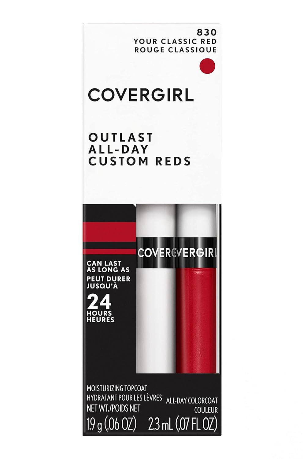 COVERGIRL Outlast All-Day Lip Color Custom Reds, Your Classic Red, 0.06 Ounce (Pack of 1)-1