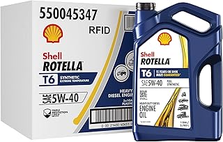 Shell Rotella T6 5W-40 Diesel Engine Oil, 1 Gallon (Case of 3)