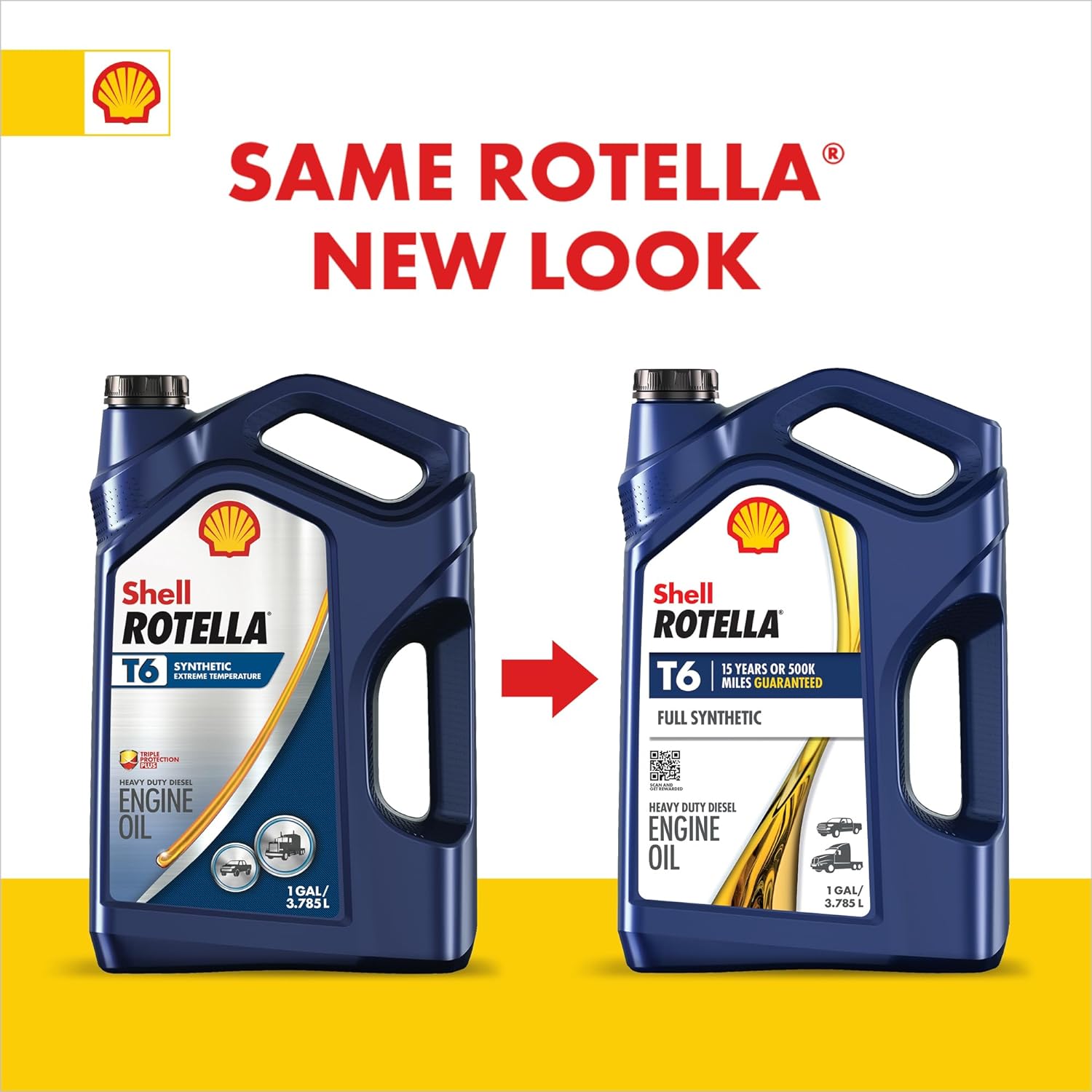 Shell Rotella T6 5W-40 Diesel Engine Oil, 1 Gallon (Case of 3)-4