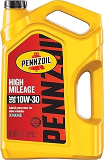 Pennzoil High Mileage 10W-30 Motor Oil, 5 Quart