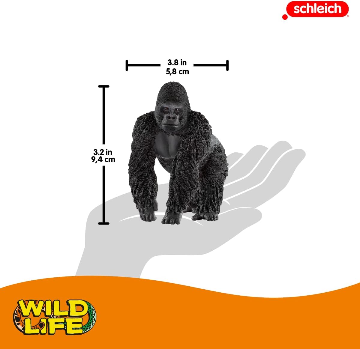 Schleich Wild Life Realistic Male Gorilla Animal Figurine - Authentic Detailed Wild Male Gorilla Toy for Boys and Girls Education Imagination and Play, Highly Durable Gift for Kids Ages 3+-3