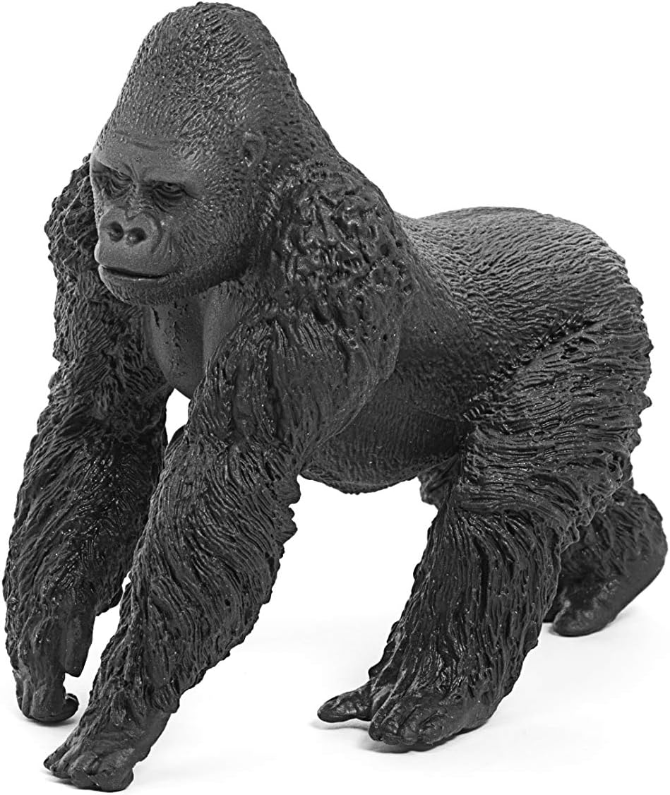 Schleich Wild Life Realistic Male Gorilla Animal Figurine - Authentic Detailed Wild Male Gorilla Toy for Boys and Girls Education Imagination and Play, Highly Durable Gift for Kids Ages 3+-5