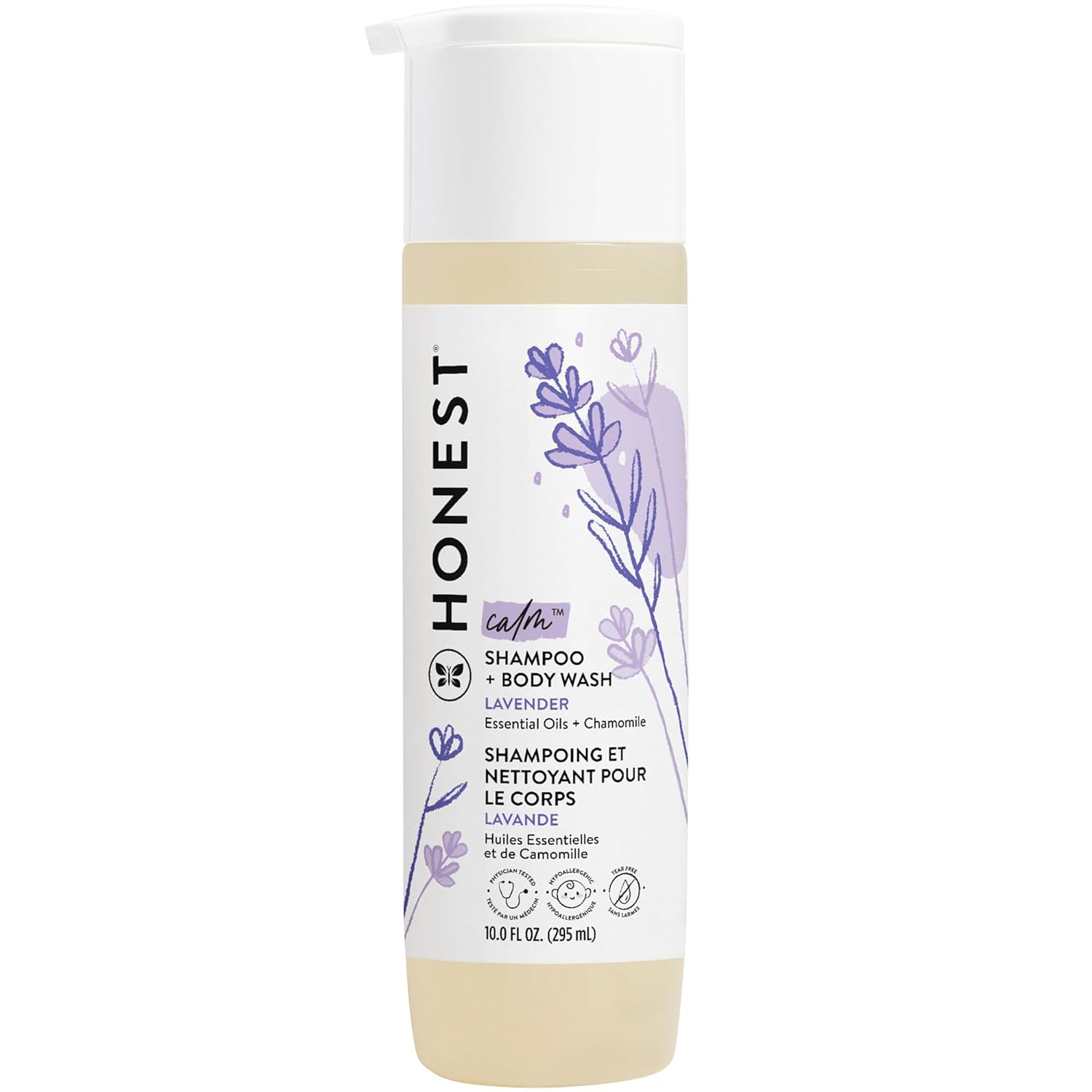 The Honest Company 2-in-1 Cleansing Shampoo + Body Wash | Gentle for Baby | Naturally Derived, Tear-free, Hypoallergenic | Lavender Calm, 10 fl oz-0