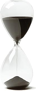 Hourglass, HoveBeaty Hand-Blown Sand Timer Set for Time Management 15 Minutes Durable Glass Construction (15 min, Black)