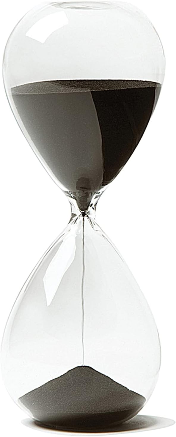 Hourglass, HoveBeaty Hand-Blown Sand Timer Set for Time Management 15 Minutes Durable Glass Construction (15 min, Black)-0